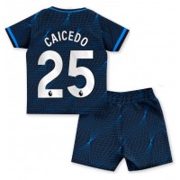 Camisa de time de futebol Chelsea Moises Caicedo #25 Replicas 2º Equipamento Infantil 2023-24 Manga Curta (+ Calças curtas)